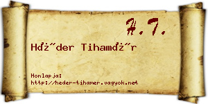 Héder Tihamér névjegykártya